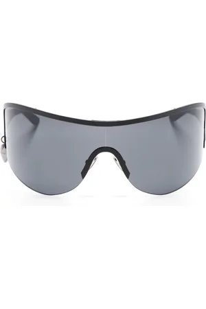 Acne Studios Logo-charm shield-frame sunglasses