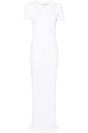 Ludovic De Saint Sernin Logo-embroidered ribbed maxi dress
