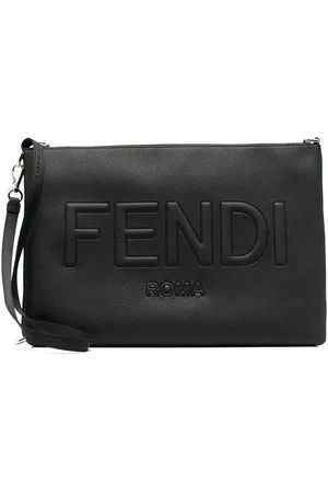 Fendi Embossed-logo clutch bag