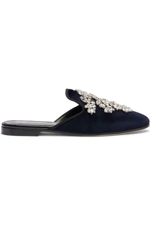Giuseppe Zanotti Elsa crystal velvet mules