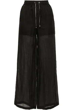 LORENA ANTONIAZZI Semi-sheer straight-leg trousers