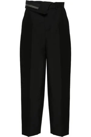 Fendi Pressed-crease tapered trousers