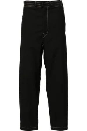 LEMAIRE Contrast-stitching belted trousers