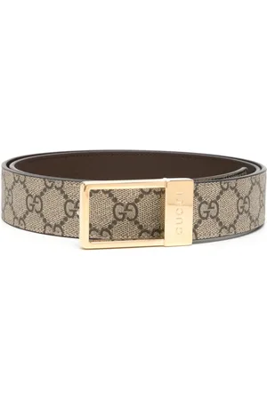 Gucci GG Supreme-canvas leather belt