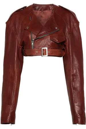 Rick Owens Micro Biker cropped leather jacket
