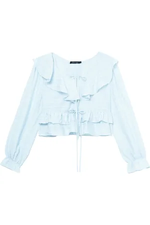 tout a coup Ruffle-detail striped blouse