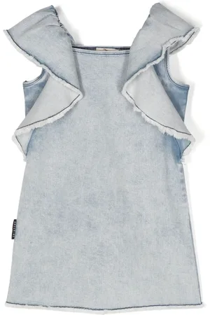 Le pandorine Fringe-detail denim dress