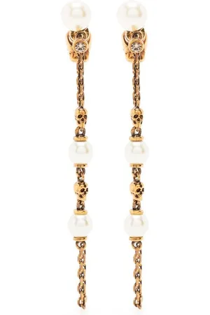 Alexander McQueen Faux pearl skull earrings