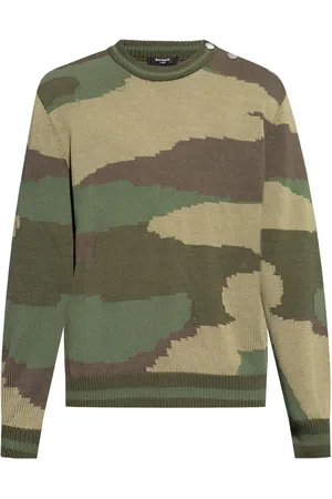 Balmain Camouflage-pattern cotton jumper
