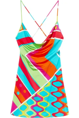 Puccini Vivara-print slip minidress