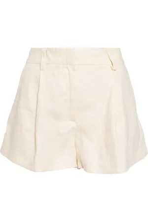 Reformation Alex pleat-detail linen shorts