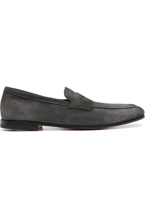 santoni Carlo suede loafers