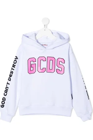 GCDS Logo-print cotton hoodie