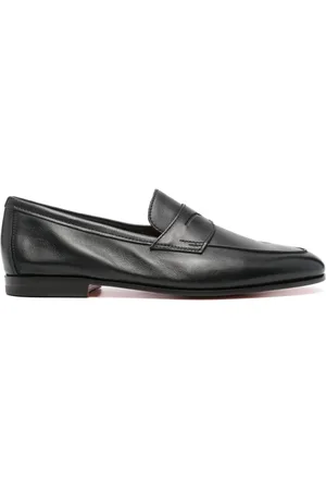 santoni Almond leather loafers