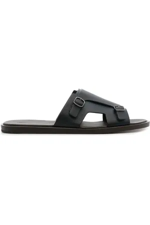 santoni Double-buckle leather sandals