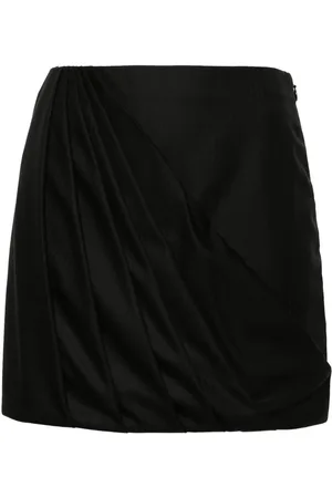 RACIL Draped wool mini skirt