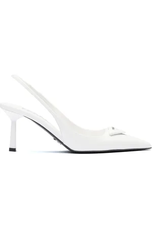Prada 75mm leather slingback pumps