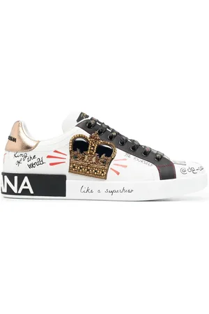 Dolce & Gabbana Portofino patch-detail leather sneakers