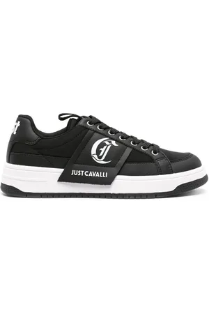 Roberto Cavalli Logo-print leather sneakers