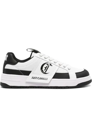 Roberto Cavalli Logo-print leather sneakers