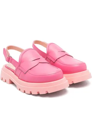GALLUCCI Slingback leather loafers