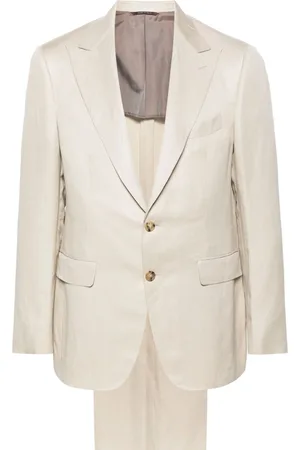 CANALI Single-breasted linen-blend suit