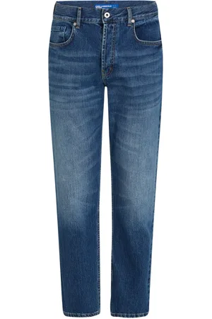 Karl Lagerfeld Whiskering-effect tapered-leg jeans