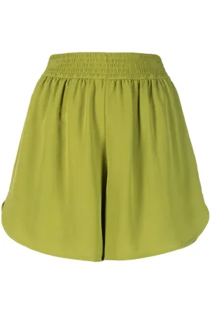 Paula Elasticated-waist silk short shorts