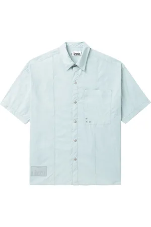 Izzue Logo-appliqué panelled shirt