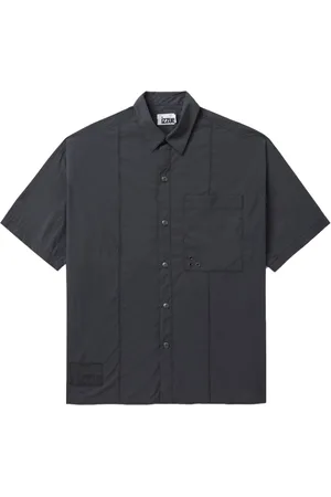 Izzue Logo-appliqué panelled shirt