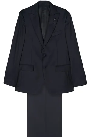 LARDINI Brooch-detail wool-blend suit