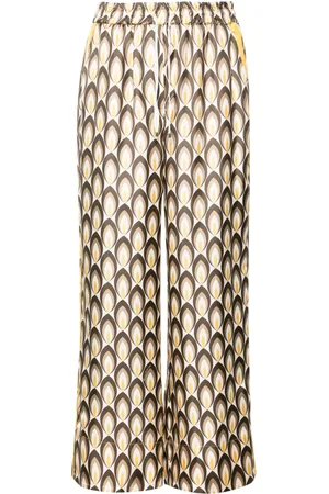 LORENA ANTONIAZZI High-waist palazzo silk trousers