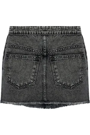 The Mannei Logo-patch denim skirt