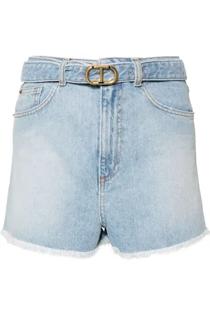 Twin-Set Belted denim shorts