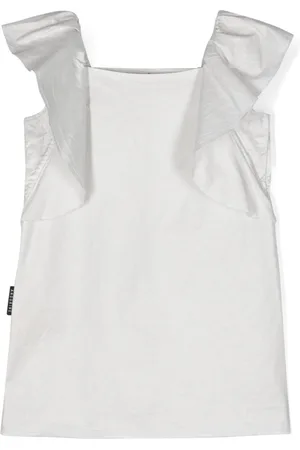 Le pandorine Square-neck ruffle-detail dress