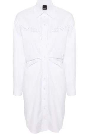 Pinko Eyelet-detail cotton shirtdress
