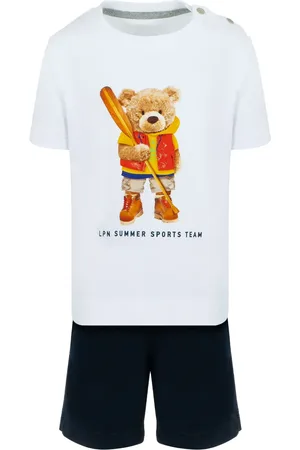 Lapin House Teddy print-print short set