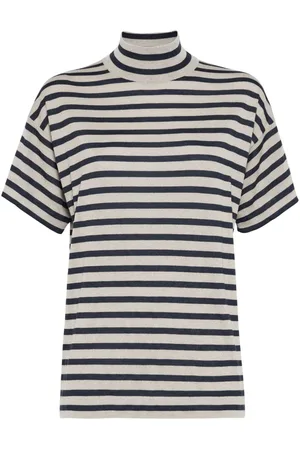 Brunello Cucinelli Striped fine-knit top