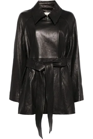 Khaite Belted leather coat