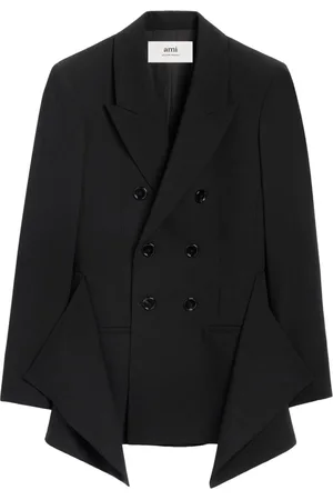 Ami Draped-panel virgin wool blazer