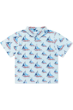 Rachel Riley Boat-print cotton polo shirt