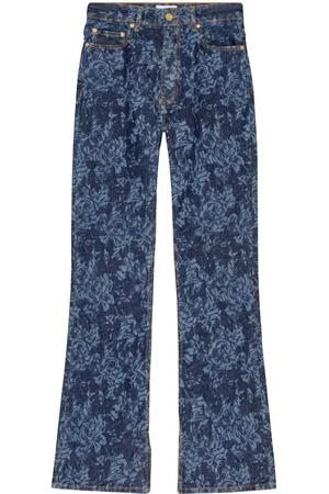 Ganni Floral-print flared jeans