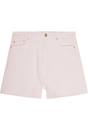 Ganni Raw-cut denim shorts