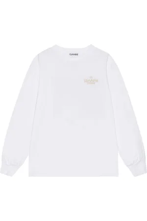 Ganni Logo-print cotton sweatshirt