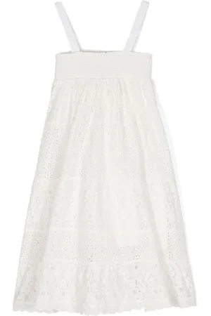 Twin-Set Broderie anglaise laced midi dress