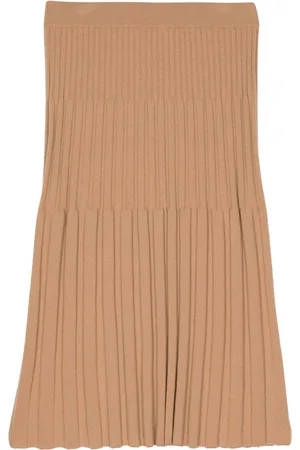 N.PEAL Ribbed cashmere midi skirt