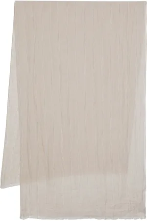Brunello Cucinelli Metallic-threading striped scarf