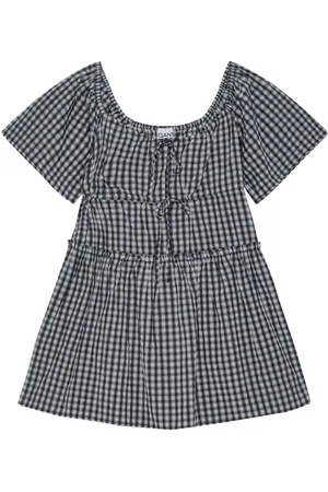 Ganni Check-print mini dress