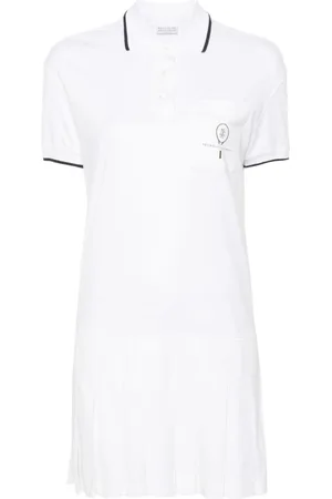 Brunello Cucinelli Stripe-tipping cotton minidress