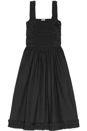 Ganni Ruched poplin dress
